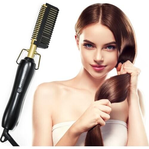 Hot Selling Women Hair Straightener Brush PTC Fast Heating Multi Functional Beauty Hair Styling Hair Comb Men Brush