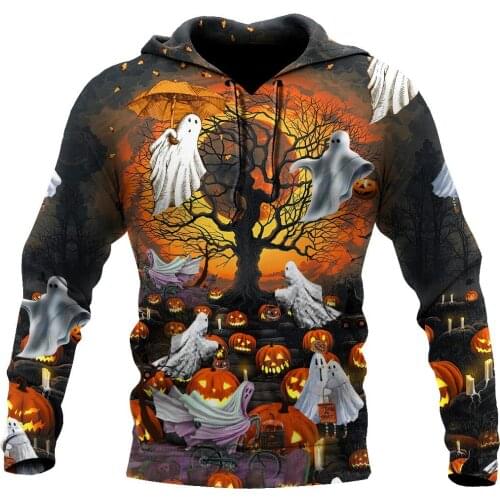 CLOOCL Halloween Pumpkin Ghost 3D Printed Autumn Men Hoodies Unisex Casual Pullovers Zip Hoodie Streetwear Sudadera Hombre
