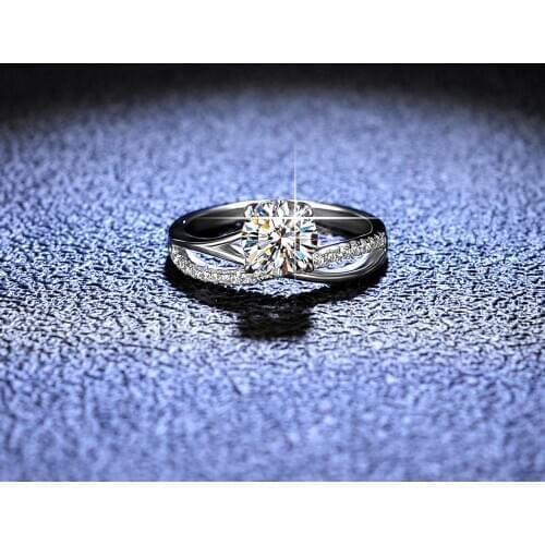 Inbeaut 925 Silver Excellent Cut 1 ct Pass Diamond Test D Color Moissanite Galaxy 4 Claw Party Ring Top Quality Moissanite Rings