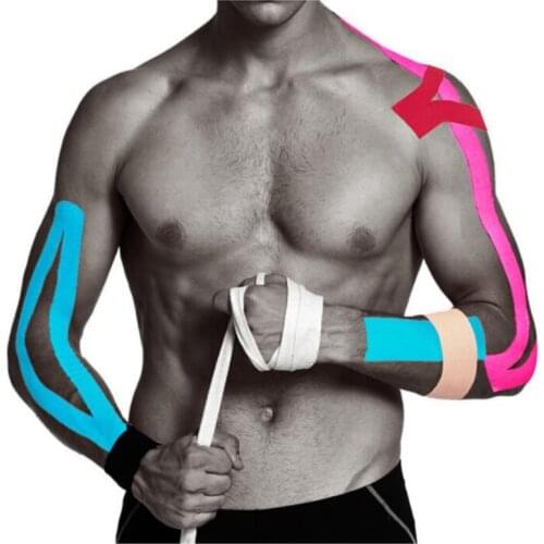 Tape kinesiology athletic recovery elastic tape kneepad muscle pain relief knee pads support for gym fitness bandage