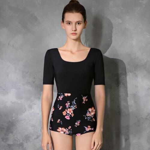 Julysand Swimwear Woman Elegant One Piece Swimsuit Female Floral printed Short Sleeve Beachwear Women High-end Swimwear