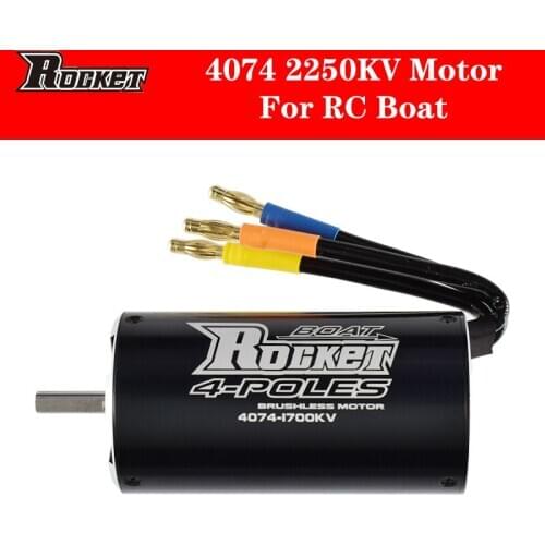 New Arrivaal Rocket 4074 Waterproof Brushless Motor 2250KV 2000KV 1700KV 4 Poles For Traxxas Blast Feilun 1000mm RC Boat Car