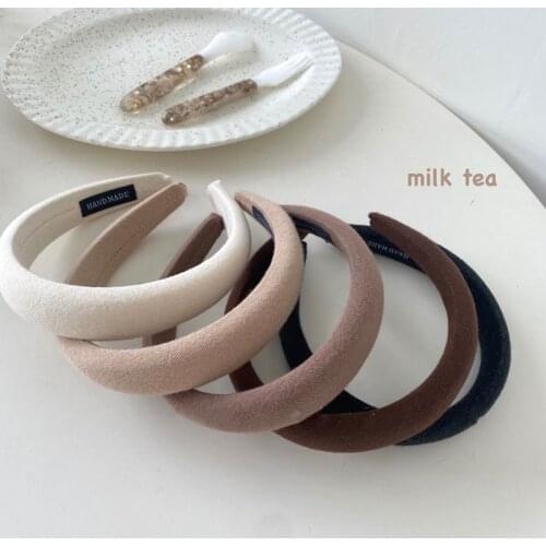 2021 New Padded Headbands Women Wide Bezel Hairbands Thick Velvet Hair Hoop Girls Sponge Non-slip Hairband Fashion Hair Accessor