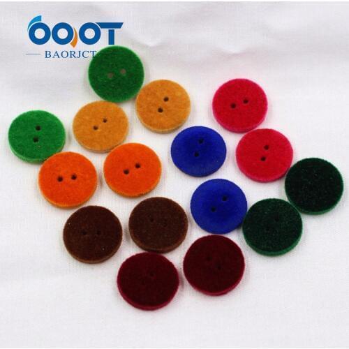 1612304 ,10PCs 2 Holes 16mm Velvet cloth cloth wood buttons color Sewing For Sweater Overcoat Clothing Craft And Scrapbooking