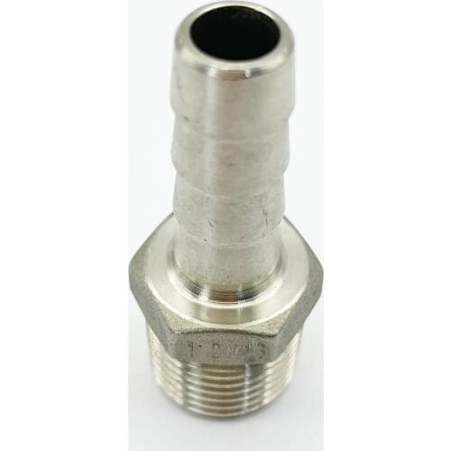 Stainless Steel Barbed Fitting,Hose Barb 1/2" BSP Male x 13mm Barb, Homebrew Hardware, Pump fitting