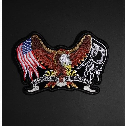 USA Eagle Patches Badges 3D Diy Embroidered Iron on Biker Rider Cartoon Clothing Garment Jacket Vest Shoes Sticker Appliques
