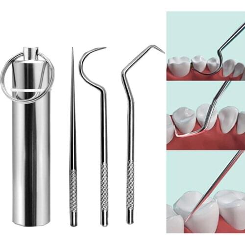 Dental Mouth Mirror Steel Tweezers Elbow Probe Dentist Cleaning Care Set Oral Teeth Whitening Tool Instrument C3I8