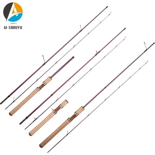 AI-SHOUYU New UL Fishing Rod Solid Tip Trout Lure Rod Fast Action 2-12g Portable Carbon Spinning/Casting Rod Travel Fishing Pole