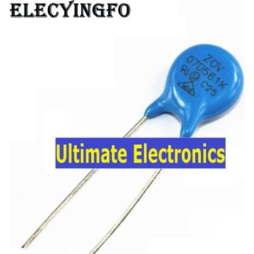 100pcs Varistors 07D561K 7D561K 560V Varistor Metal voltage dependent resistor