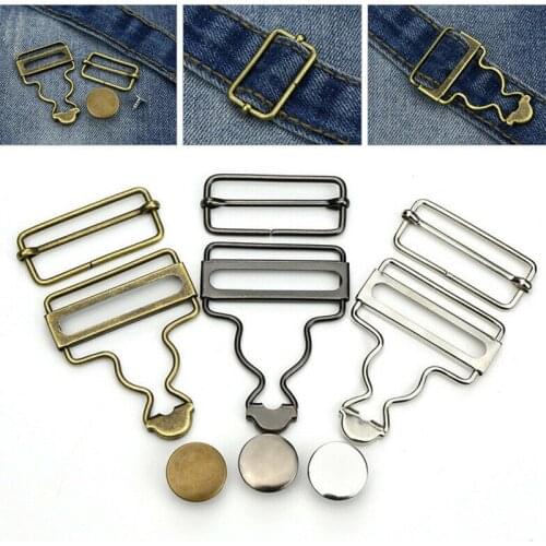 2Pcs/Set Jeans Suspenders Buckle Fastener Rivets Gourd Metal Button Brace Clips for DIY Handmade Sewing Accessories Supplies