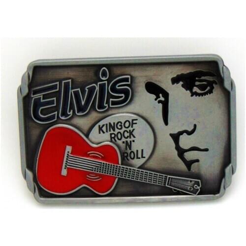Western Cowboy Belt Buckle Elvis Music Guitar Zinc Alloy Belt Buckle Fits 4.0 Belt
