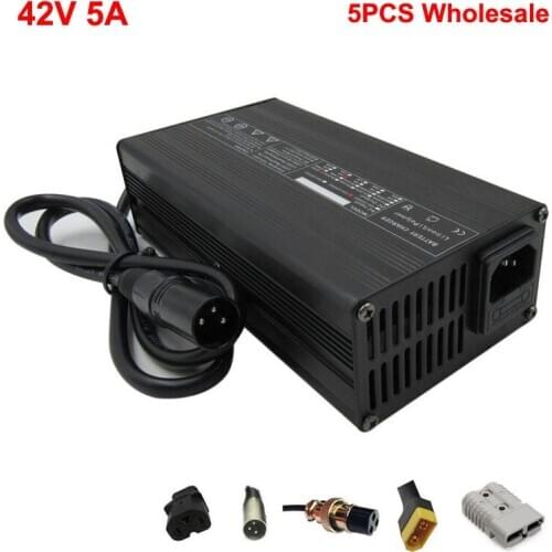 240W 42V 5A lithium battery charger XLRM GX16 XT60 XT90 Connector for 36V 10S Electric Bike Scooter Battery 5PCS Wholesale