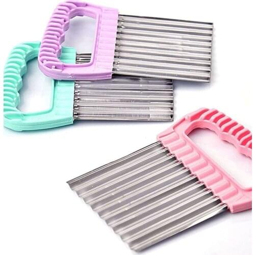 Serrated Slicer 3 pcs Potato Chips-Practical Shaped Vegetable Fruit Chopper