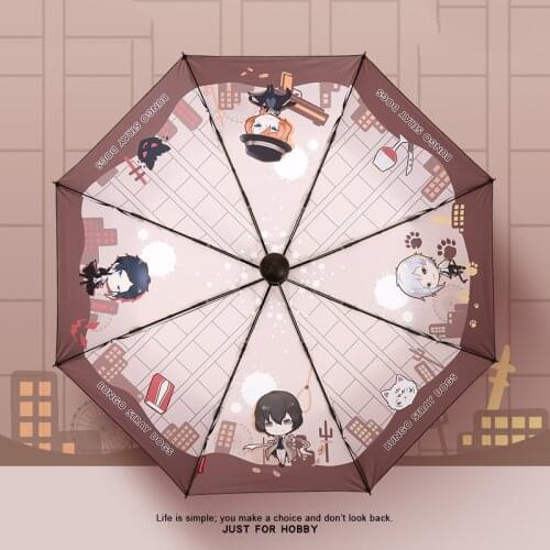 Anime Bungou Bungo Stray Dogs Cosplay Nakajima Atsushi Fold Umbrella Men Women Anti-UV Parasol Travel Umbrella Fashion Fans