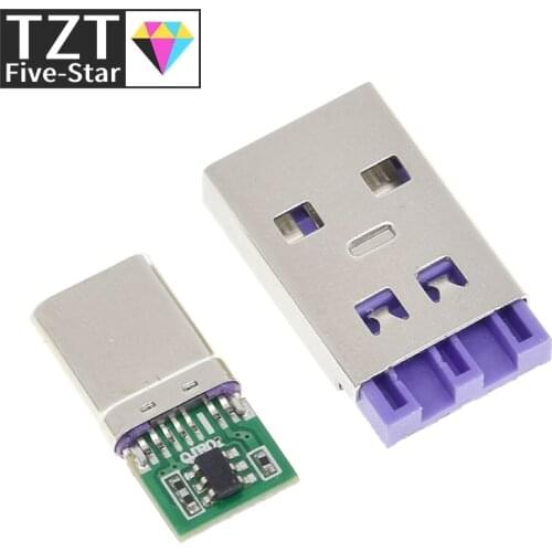 1Set PD Fast Charge Type-C USB 65W 5A Male Connector Welding With 5Pin PCB + Type A Male 5Pin USB DIY OTG Data Charge DIY KIT