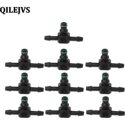 QILEJVS 10 Pcs T Type Connector Pipe Hose Joiner Tube Fuel For Bosch 110 Series Injector