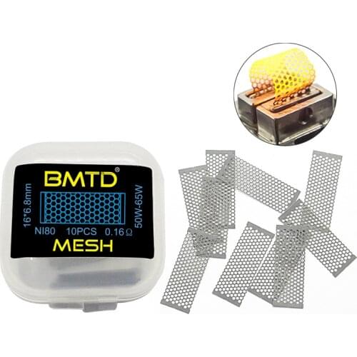 10pcs/pack 18*6.2/16*6.8mm Ni80 A1 Meshwork Coil 0.16 0.20ohm Mesh Cotton For RDA Atomizer Tank Vaporizer