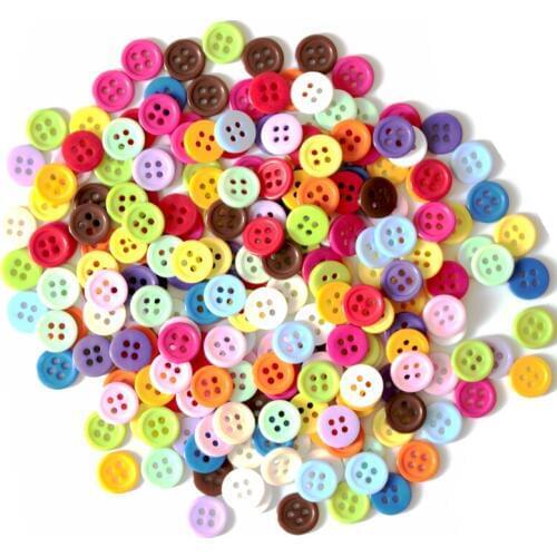 1000pcs Multicolor Round Resin Buttons 4 Holes Fit Sewing And Scrapbooking 11mm Sewing Accessories Childrens clothing buttons