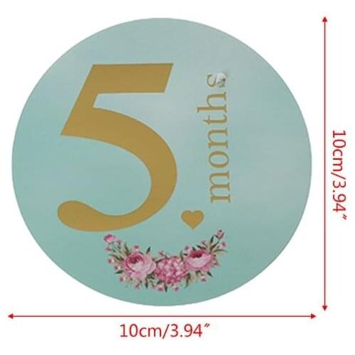 12 Pcs/Set Month Sticker Baby Photography Milestone Memorial Monthly Newborn Kids Commemorative Card Number Photo Props