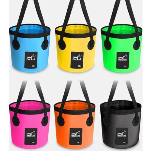12L / 20L Waterproof Water Bucket Outdoor Fishing Bucket Folding Water Bag Container for Camping Picnic Washing Cleaning