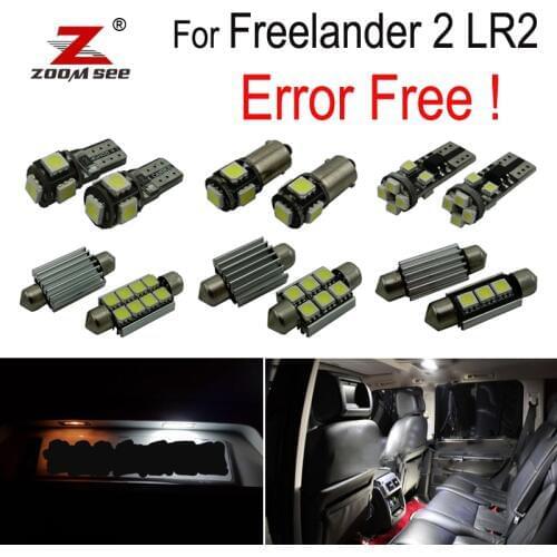 17pcs License plate lamp + interior LED light dome bulb + side light kit for Land Rover for Freelander 2 LR2 (2006-2013)