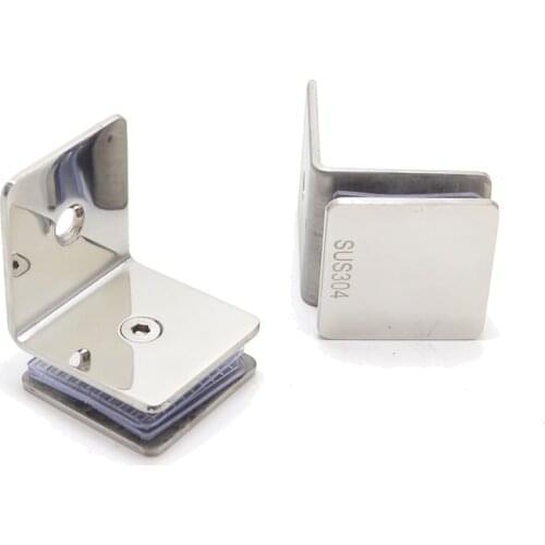 304 Stainless steel 90-degree glass clamp,Glass partition holder,mirror polishing,fix glass on the wall,bathroom accessories