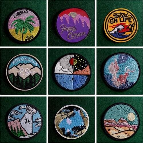 2Pcs/lot Wilderness Patch Embroidered Patches For Clothing Iron On Patches For Clothes Stickers Patch On Clothes Jeans Stripe