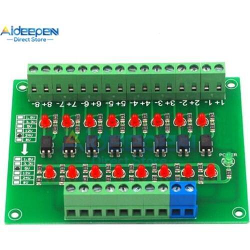 24V to 5V 8 Channel Photoelectric Isolation Module DST-1R8P-N Level Voltage Converter PNP Output PLC Signal Module For Arduino