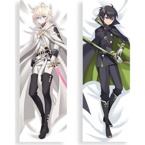 Anime Seraph of the end Pillow Case Cosplay Yuichiro Hyakuya Cushion Cover Hugging Body Peach Skin Pillowcase fashion Printed