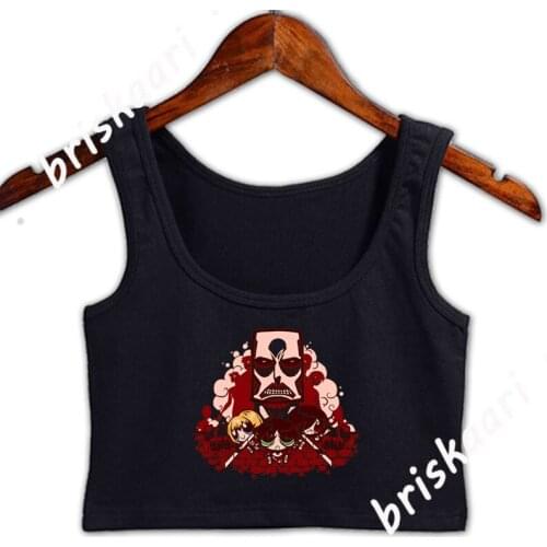 Attack Townsville Crop Top Women Custom For Girls Sleeveless Vintage Spring Autumn Leisure Tops O-Neck Vest