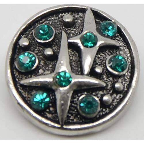 Star Style Round Alloy Snap Button Rhineston Snap Button Bracelet Jewelry