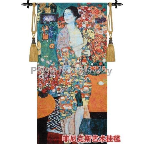 Art Aubusoon design Klimt - Adele famous painting Dancer Wall hanging tapestry PT-12