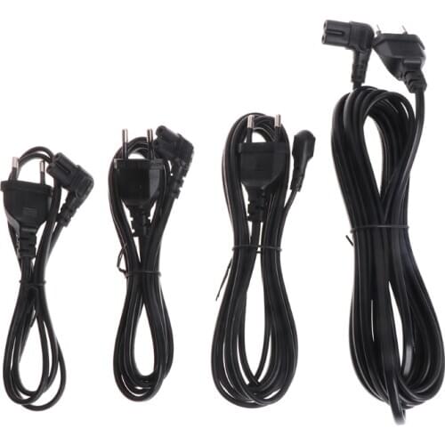 1/2/3/5m 2 Pin Euro Plug to Right Angle Turn Left Figure 8 C7 Plug Power Cable