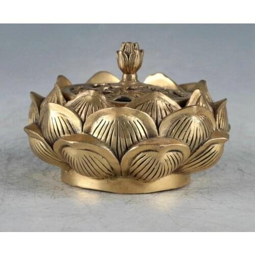 Chinese Brass Lotus Incense Burner Made During The Qianlong Period