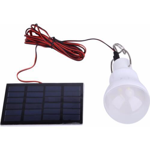 Solar Powered Light Bulb Solar Lamp Hanging Outdoor Lighting Camp Tent Fishing Panel Lamp Portable Lanterns 0.8W/5V 130 Lumens