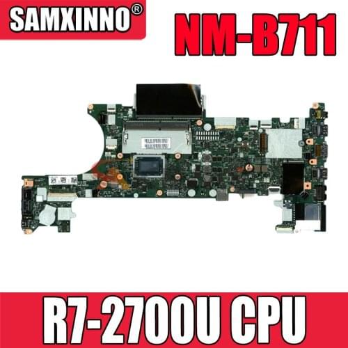 For Lenovo ThinkPad A485 T485 laptop motherboard NM-B711 motherboard with CPU R7-2700U FRU: 02DC287 02DC290 100% test work