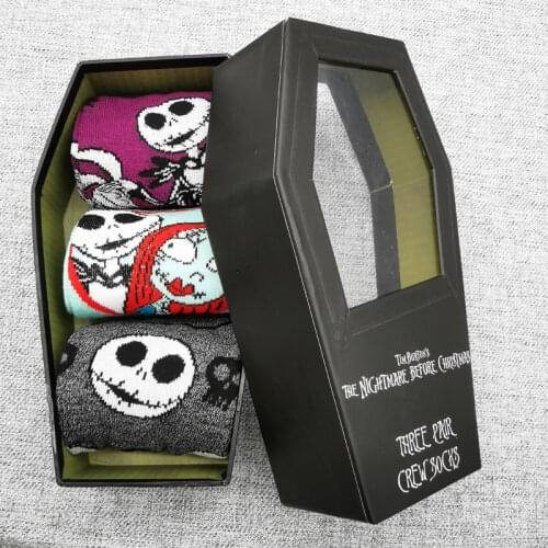 New Halloween personality cartoon socks Jack series 3 pairs set Trendy mens socks Casual funny fashion socks