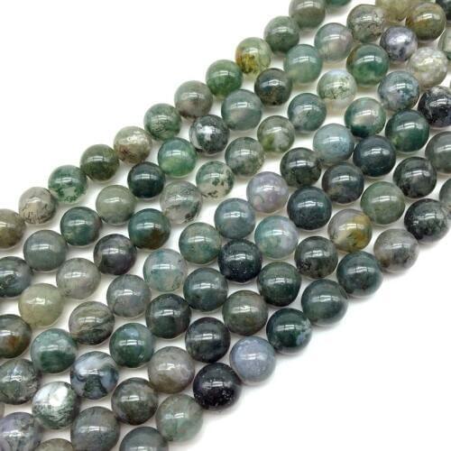 New Arrival Natural Green Moss Agates Onyx Crystal Stone Beads Round Spacer Loose Good Quality 6 mm 8 mm 10 mm 12 mm