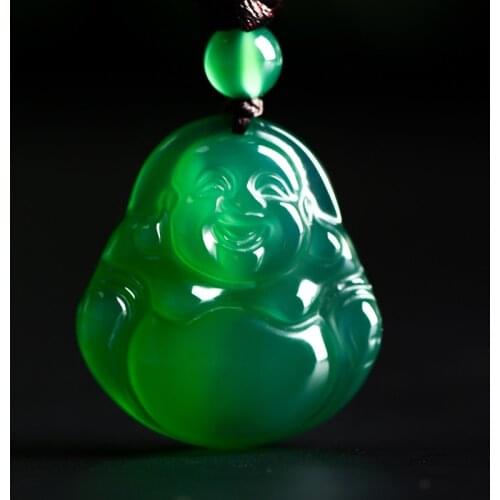 Genuine Natural Buddha Jade Pendant Women Men Fashion Charms Jewellery Chinese Jades Stone Accessories Chalcedony Amulet Gifts