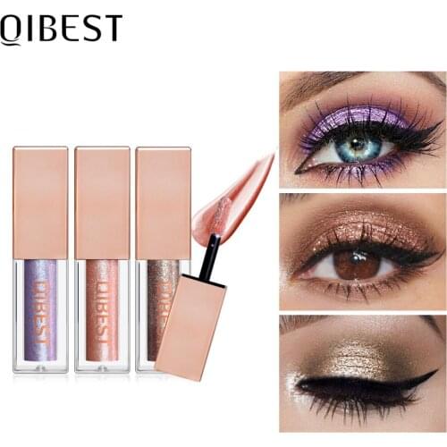 QIBEST 15 Colors Shiny Eye Shadow Liquid Glitter Eyeshadow Cosmetics Long-Lasting Shimmer Professional Eyeshadow Stick Makeup
