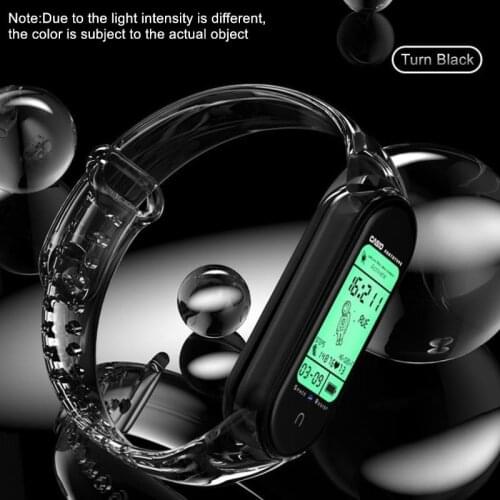 Watch Strap for Xiaomi Mi Band 4 5 6 3 Silicone Bracelet on Mi Band 6 5 4 3 Transparent Color Changing in Sunlight Watchband