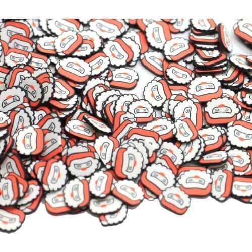 Christmas Santa Head Shape Polymer Clay Slices Sprinkles For Crafts Making Scrapbook DIY Mud Slimes Filling