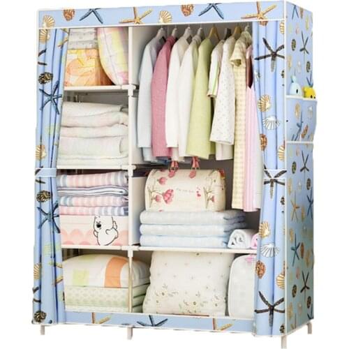 Large Wardrobe Minimalist Modern Reinforced DIY Non-woven Foldable Portable Clothing Storage Cabinet Dustproof Cloth Closet