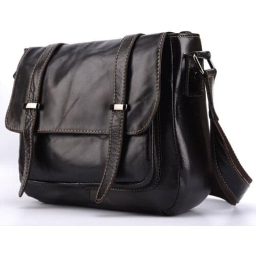 Male Vintage Genuine Leather First Layer Cowhide Messenger Bag fashion Business and leisure travel Shoulder Messenger Bag