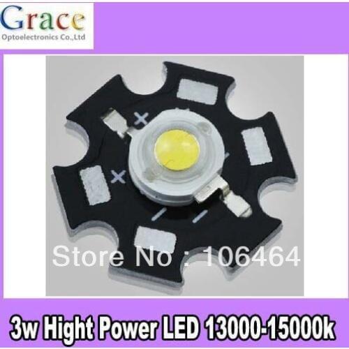 10PCS 3W High Power Cold White LED Light Emitter 13000-15000K with 20mm Heatsink