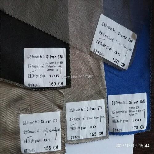 100% silver fiber fabric with radiation protection maternity cloth cell phone signal blocking material