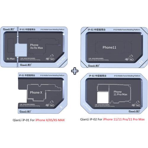 3D Middle Frame IC Template Reballing Stencil Platform for iPhone X XS MAX 11 Pro Max BGA Middle Layer Tin Planting Fixture