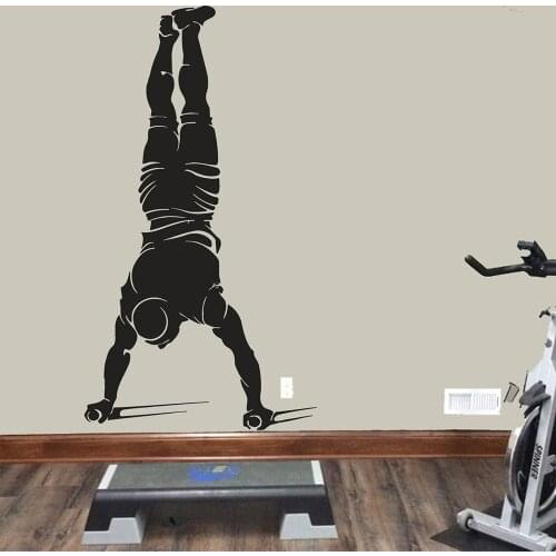 Workout Wall Decals Fitness Room Wall Decor Wall Sticker Vinyl Garage Gym Decoration Removable Mural Wallpaper Boy Bedroom P390