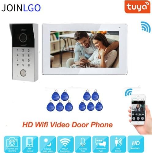 960P WIFI AHD Video Intercom Door Phone Doorbell System 1.3MP RFID Code Keypad Camera 7" Touch Screen Monitor Tuya APP Unlock