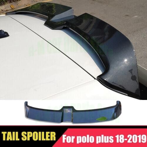 For Volkswagen VW POLO PLUS 2019 Rear Spoiler saloon tail ABS Gloss Black Rear Wing Lip Trunk Spoiler